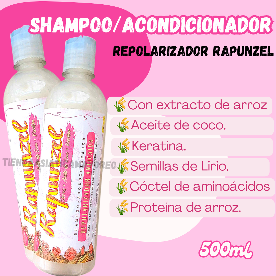 Shampoo-Acondicionador Rapunzel Repolarizador Anticaida 500ml