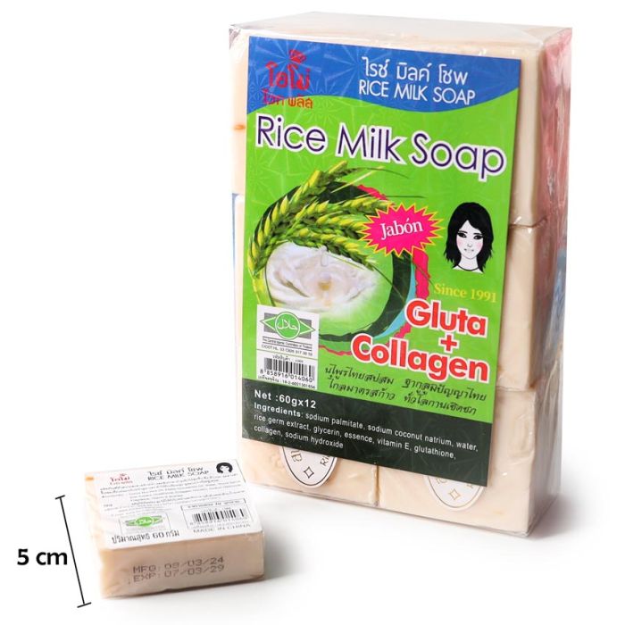 Jabon de Arroz Original Tailandes aclarante con colageno