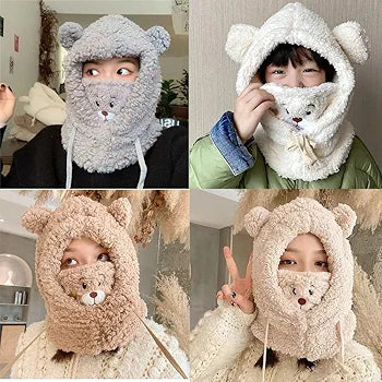 Gorro de oso con bufanda variado