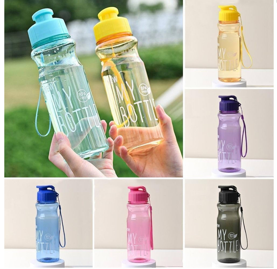 Botella de Agua Arcoiris 600 ml variado