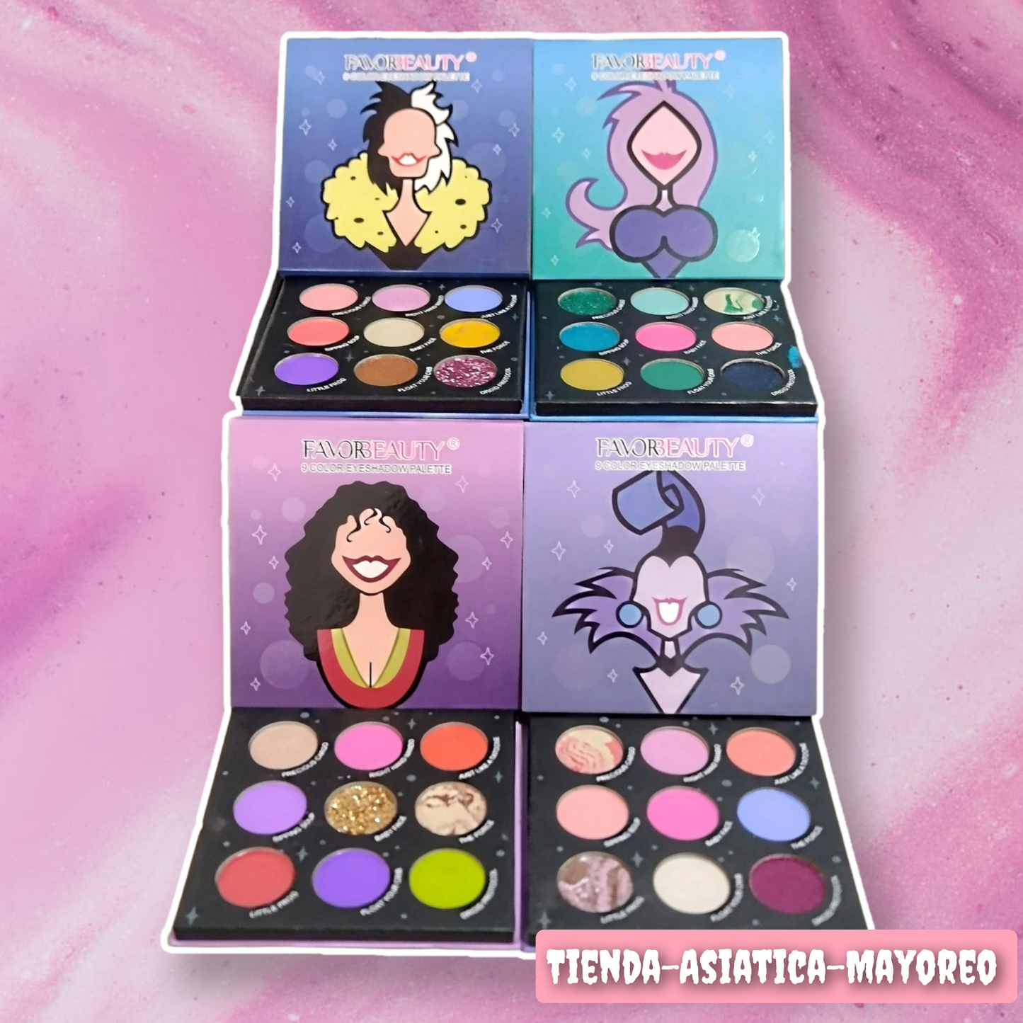Paleta de Sombras 9 Tonos Personajes Disney Variado Favor Beauty