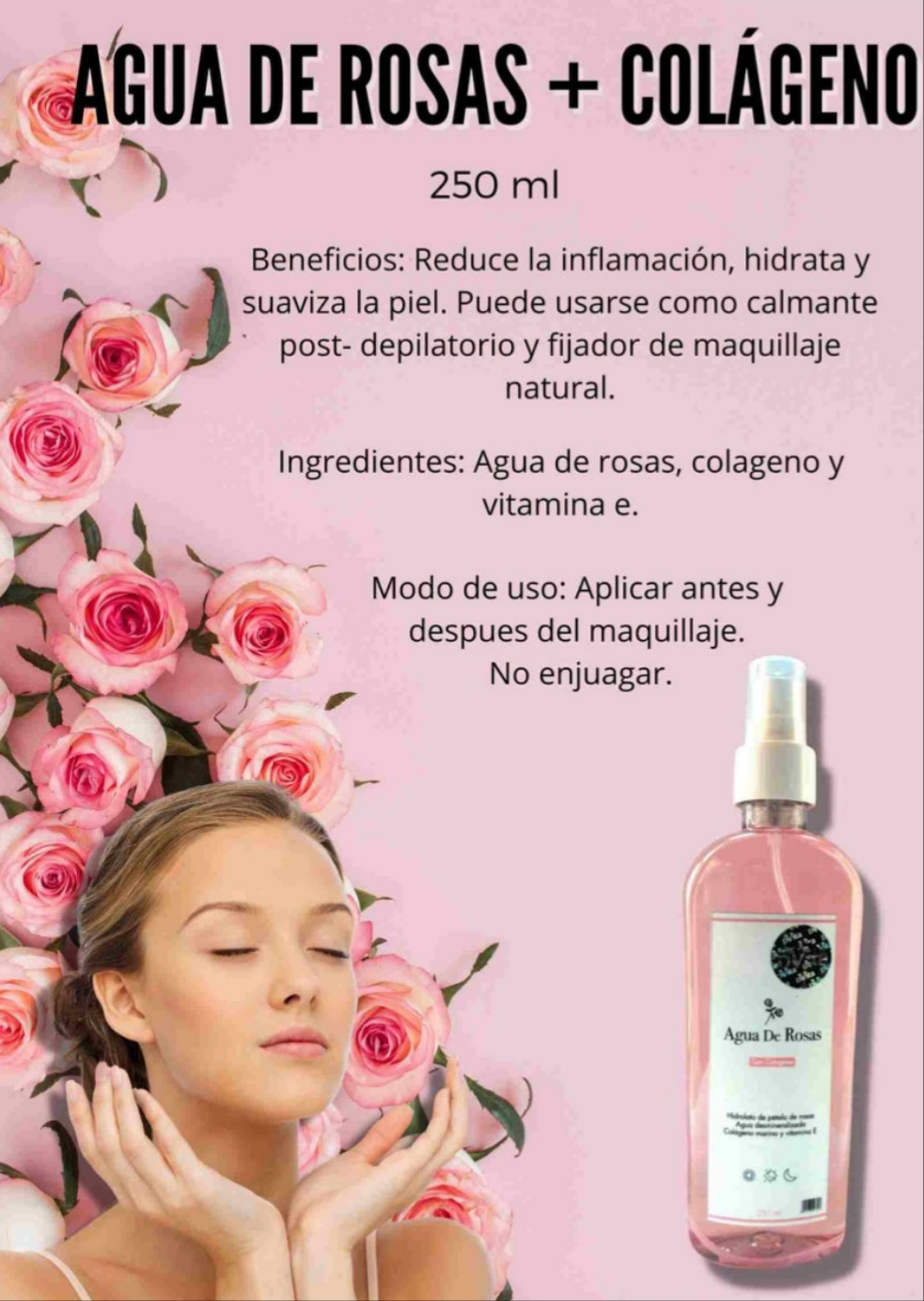 Agua de rosas+Colageno facial DVITA