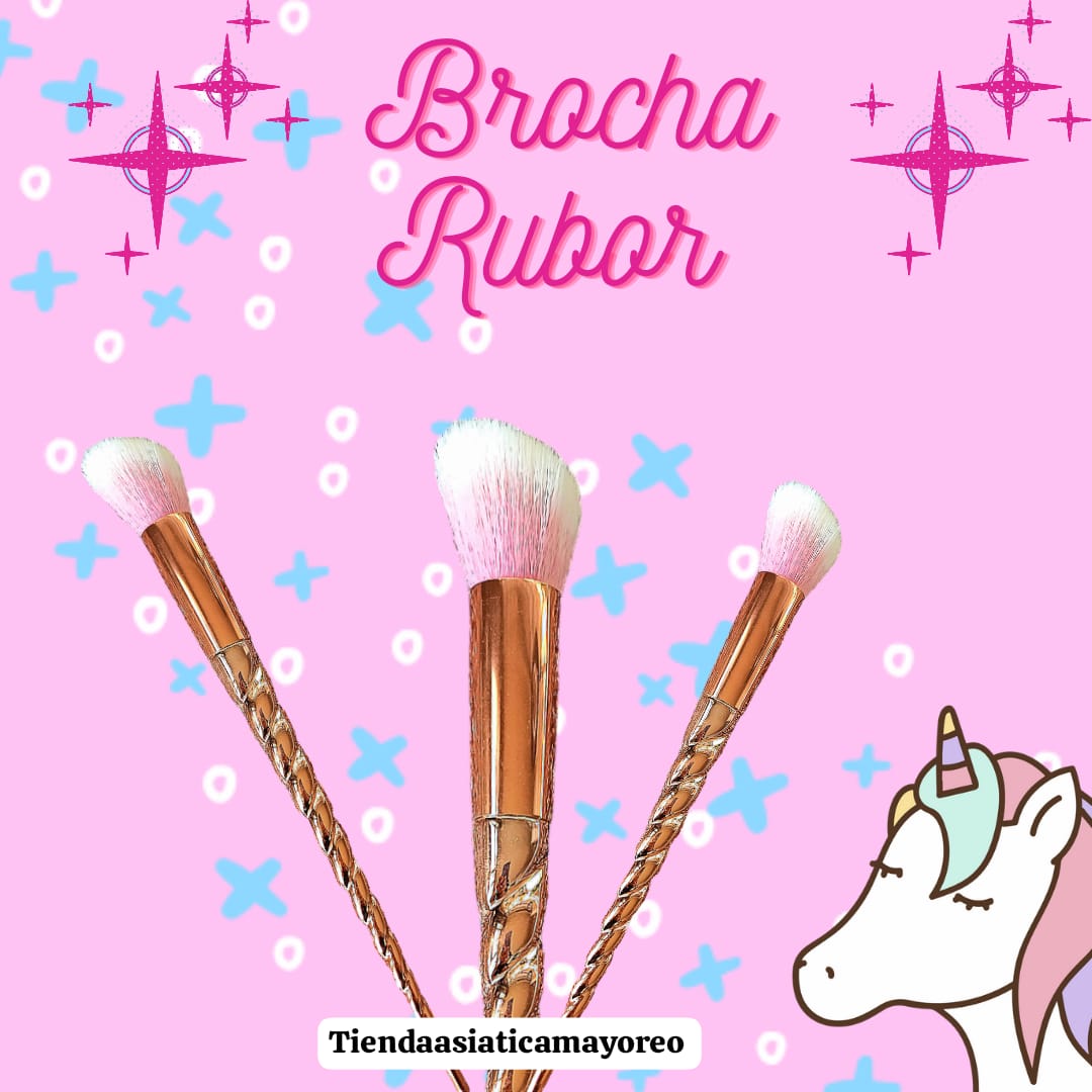 Brocha Dorada Unicornio Contorno