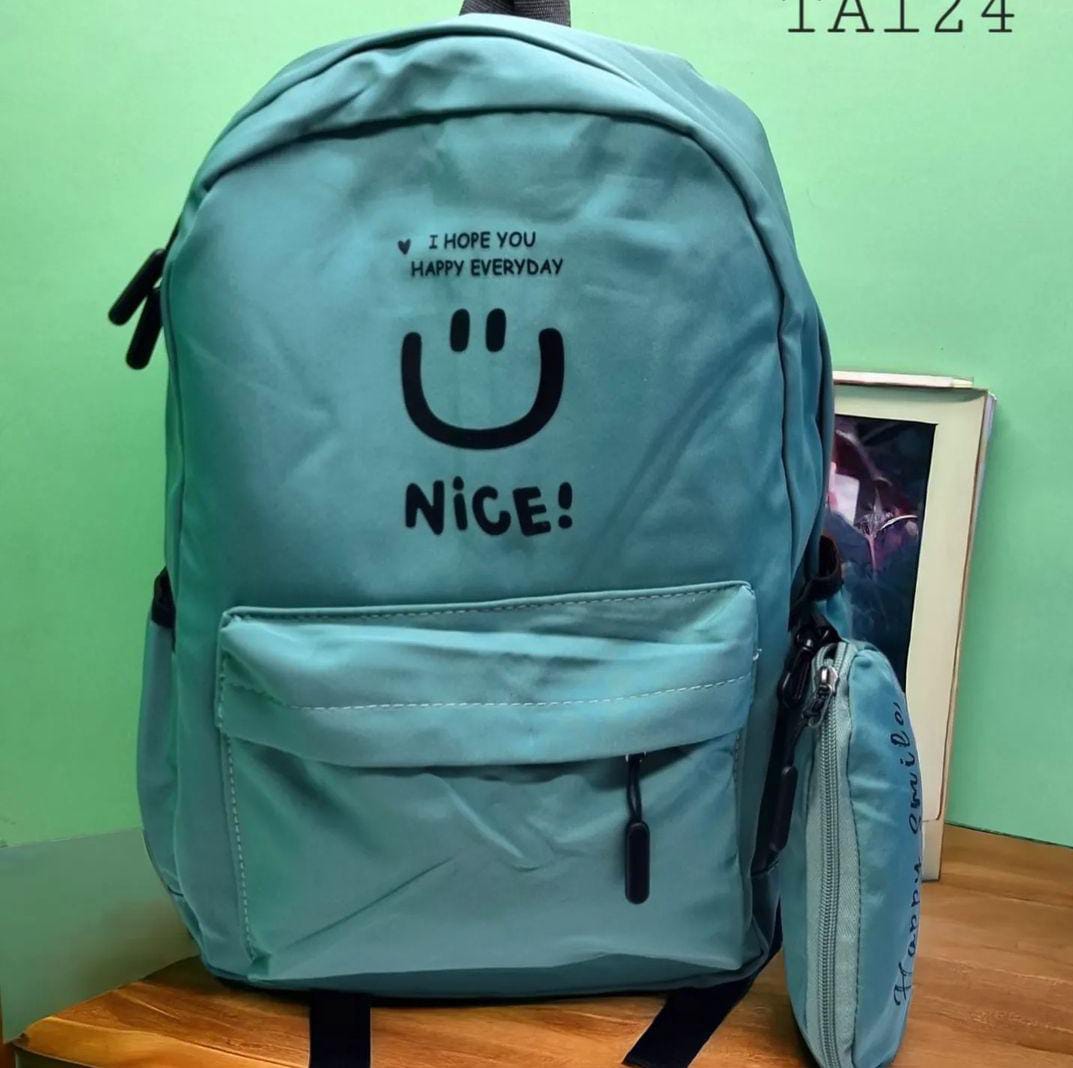 Mochila+lapicera 2 cierres I Hope You variado