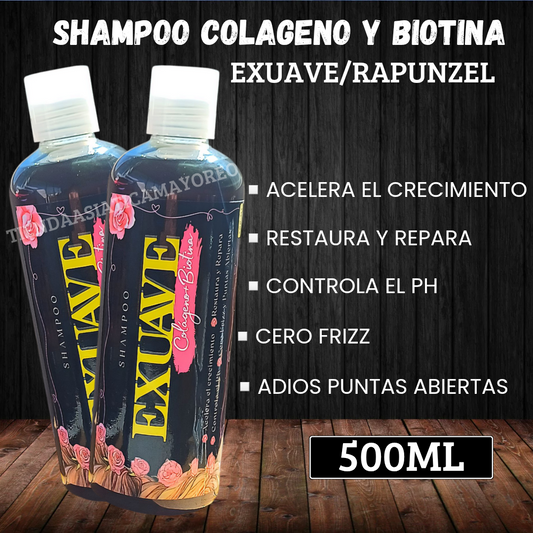Shampoo Rapunzel-Exuave con Colageno y Biotina