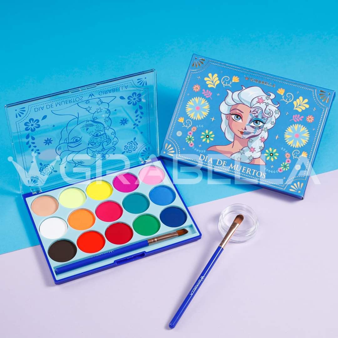 Paleta de Sombras 12 Tonos Princesas Dia de Muertos Girabella Variado