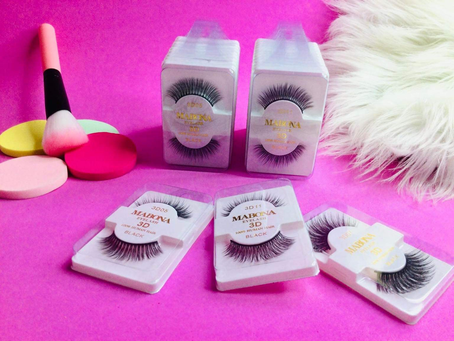 Lote Pestañas Postizas Mabona 3D (10 Pzs)