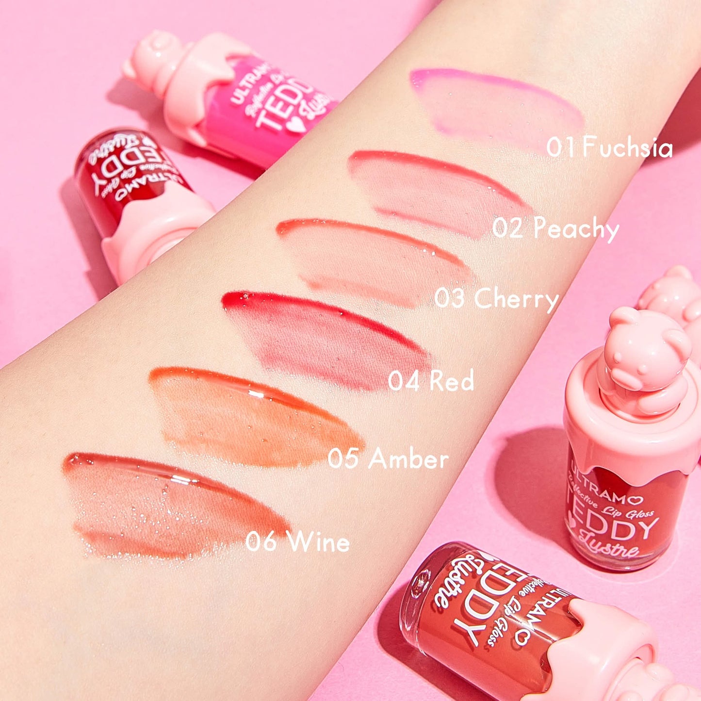 Caja de 12 piezas de brillo labial Teddy Lustre ULTRAMO