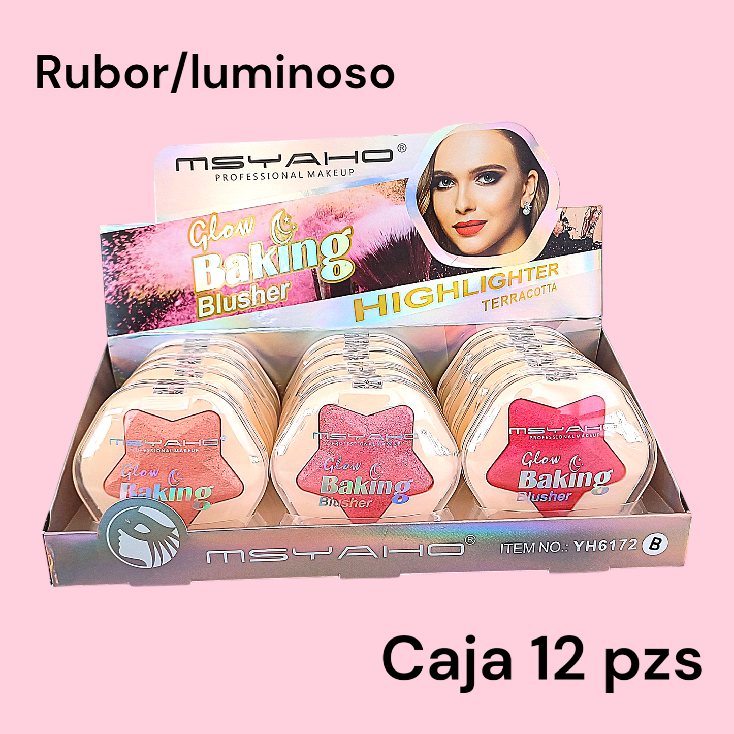 Blister de Rubor luminoso terracota en forma de estrella ⭐️ Glow Brusher 12 piezas