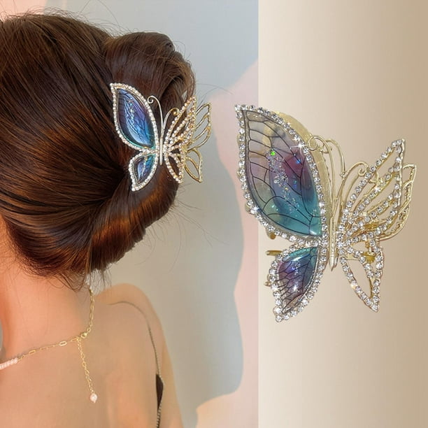 Pinza metalica mariposa para cabello