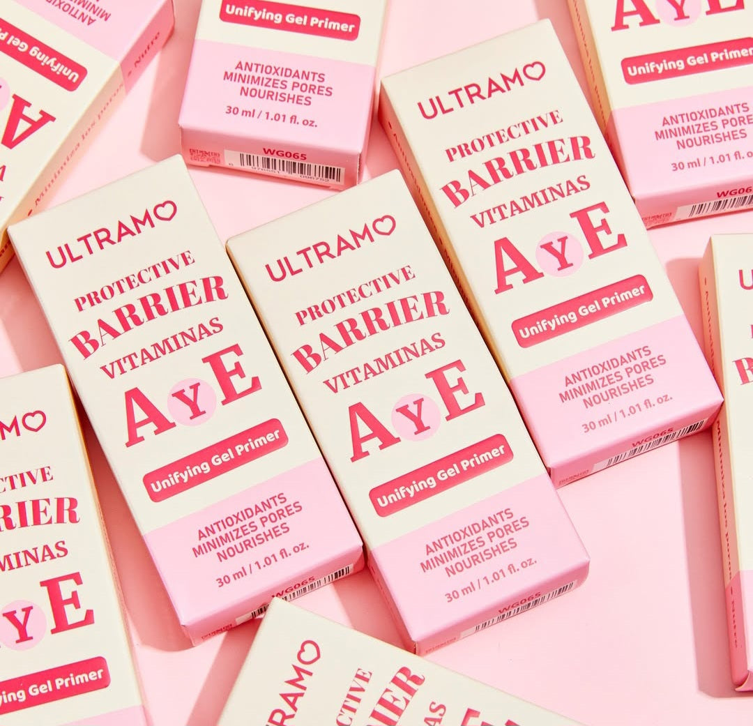 Caja de prebase de maquillaje en gel con vitamina A y E ULTRAMO (12 piezas)