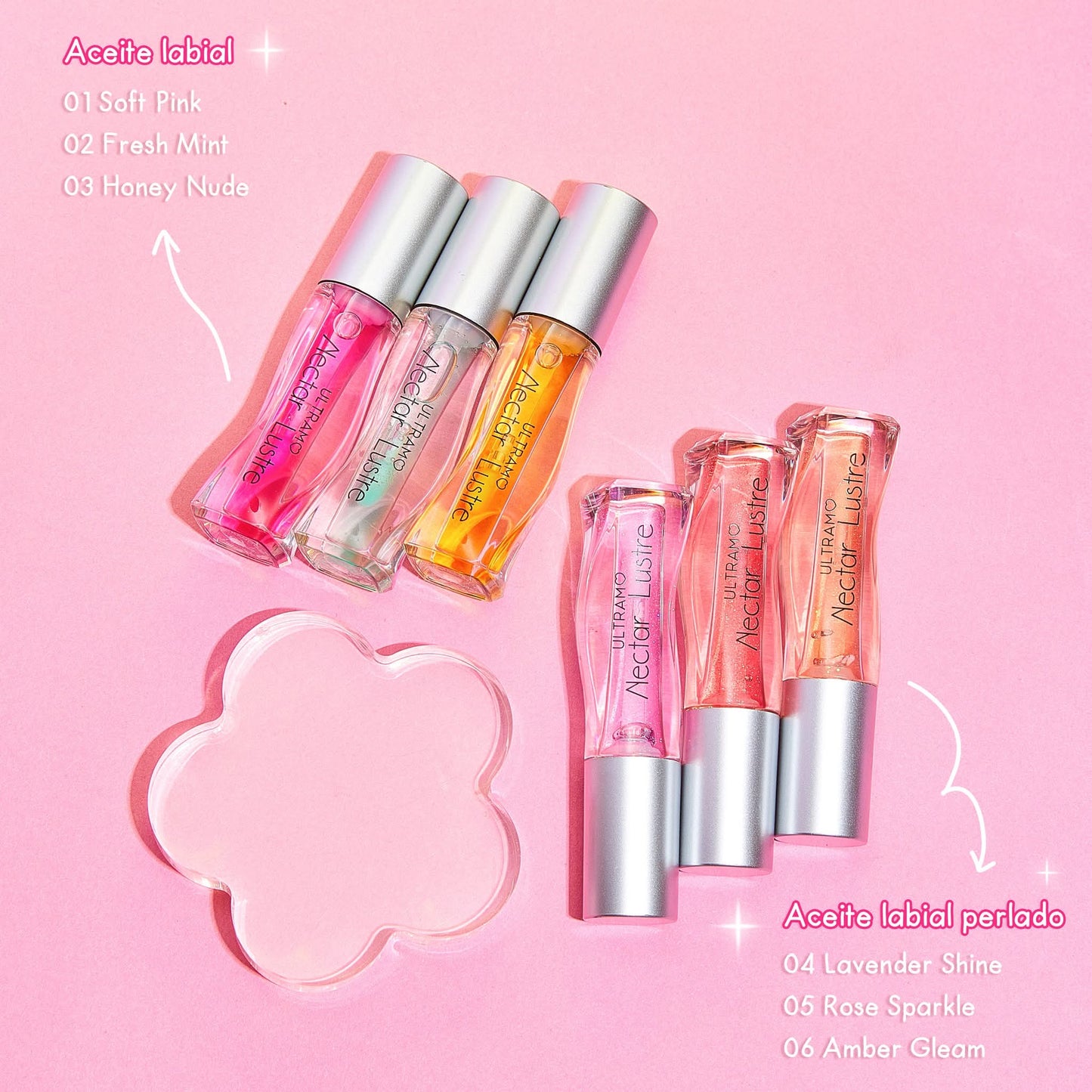 Caja de 24 aceite labial humectante Néctar Lustre ULTRAMO