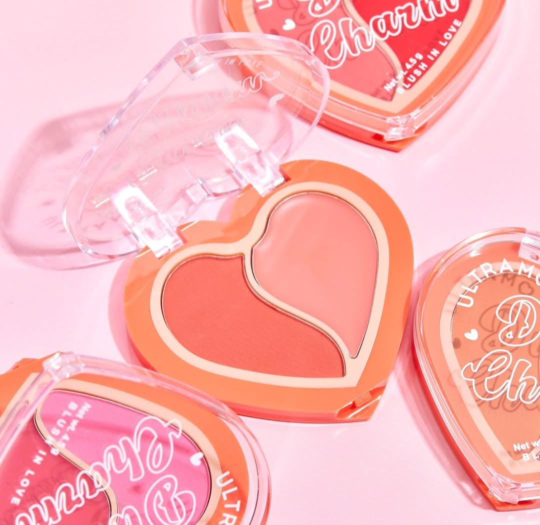 Caja de Rubor doble en crema+ polvo dual charm ULTRAMO (12 piezas)