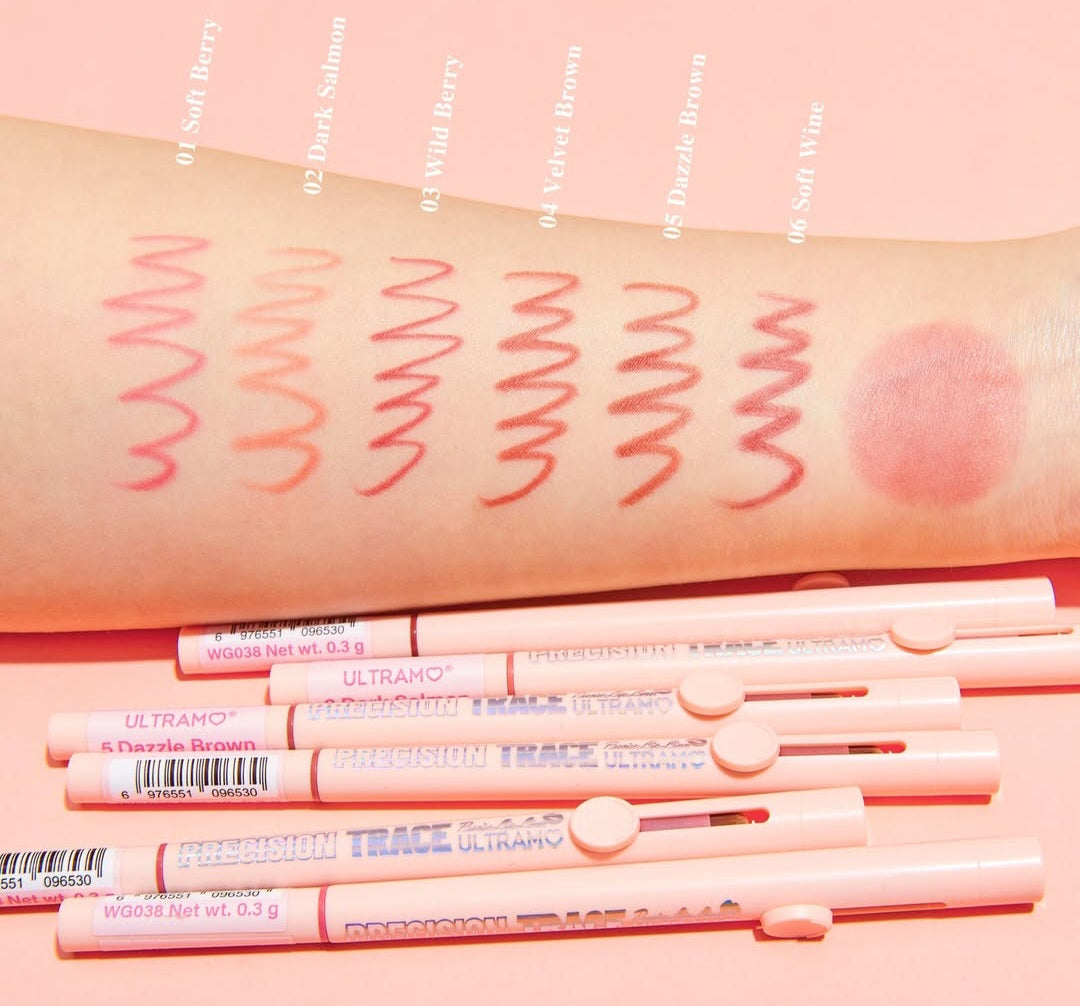 Caja de 12 delineador de labios con brocha difuminadora Precisión Trace ULTRAMO