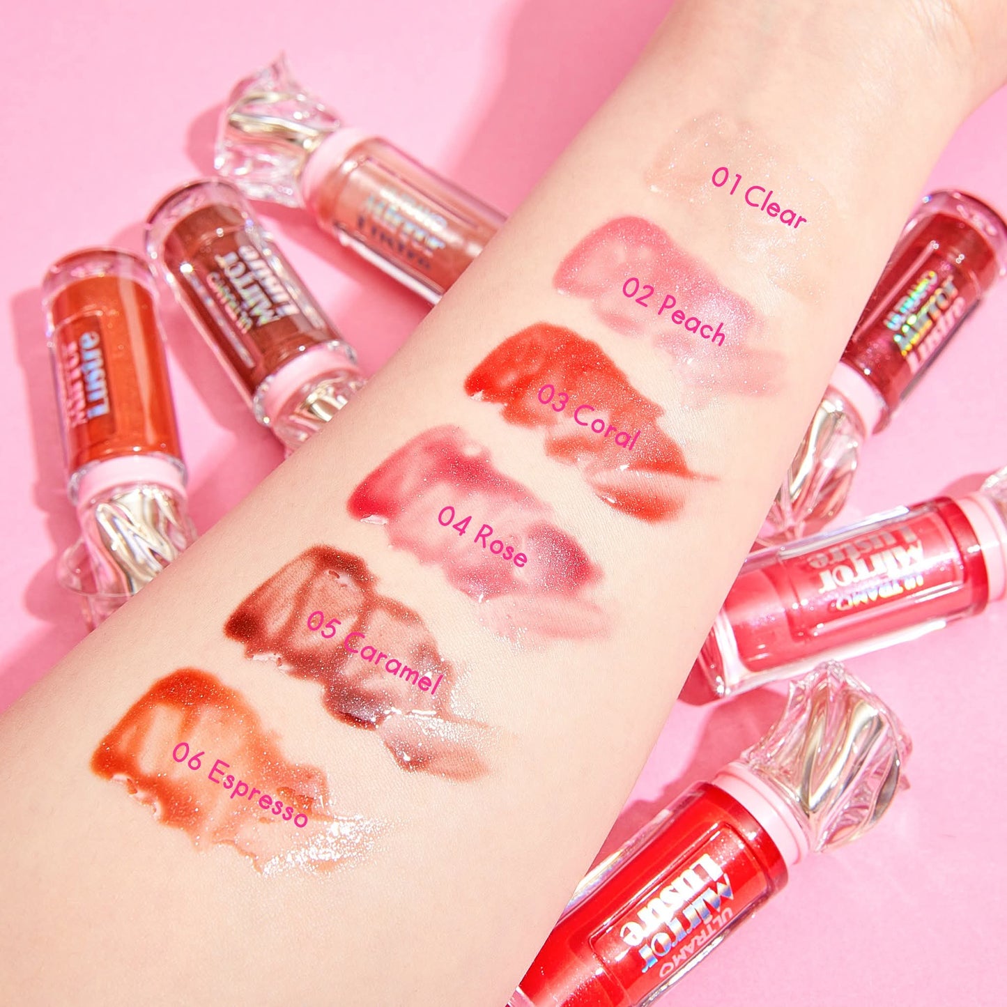 Caja de 12 piezas de brillo labial Mirror Lustre ULTRAMO