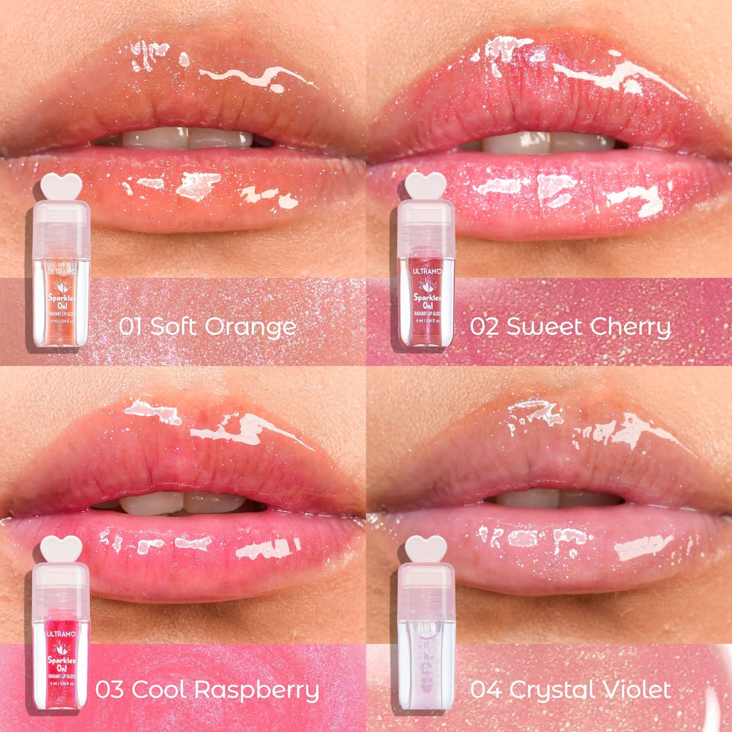Caja de 12 piezas de brillo labial Sparkles On ULTRAMO