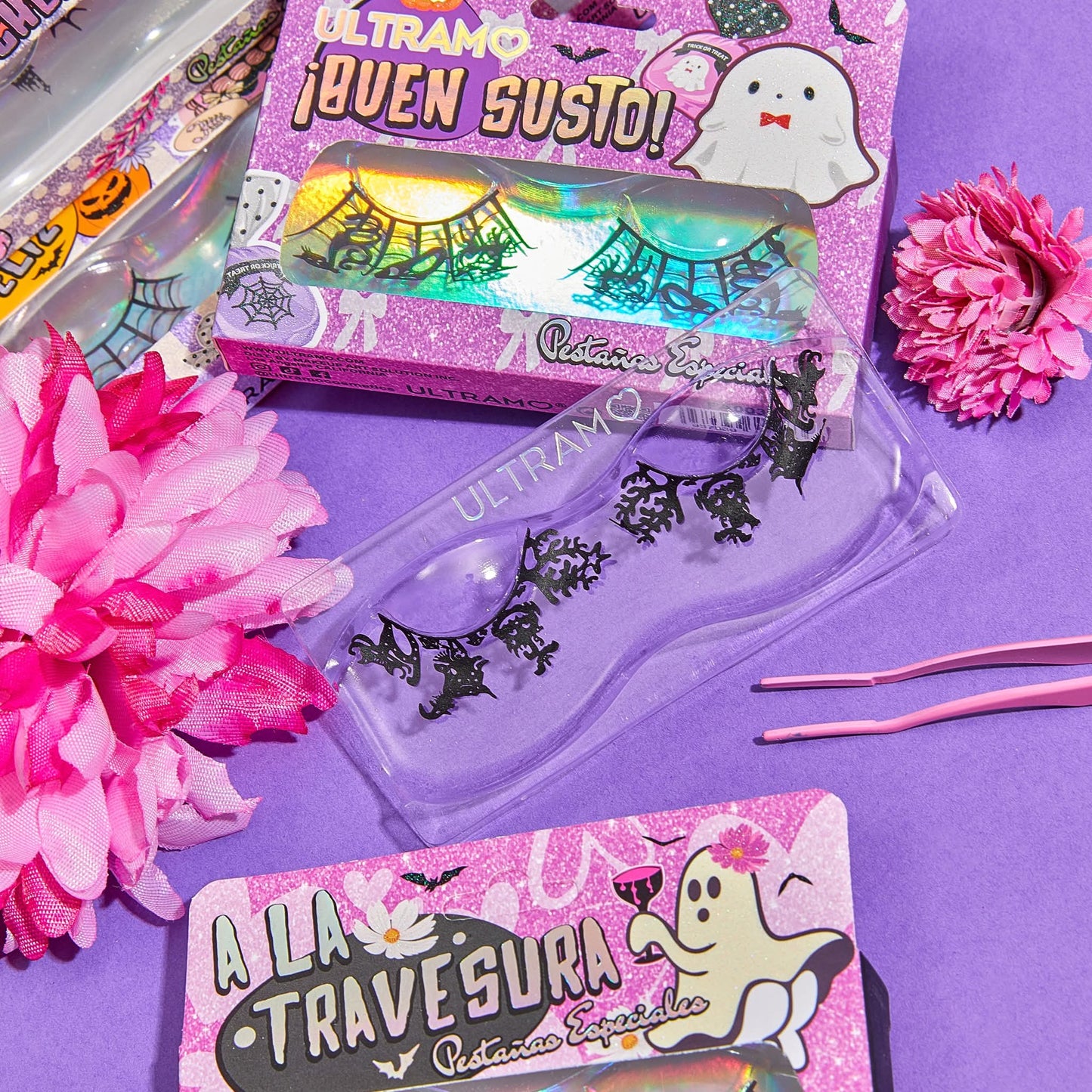 Caja con 10 pares de Pestañas especiales halloween ultramo