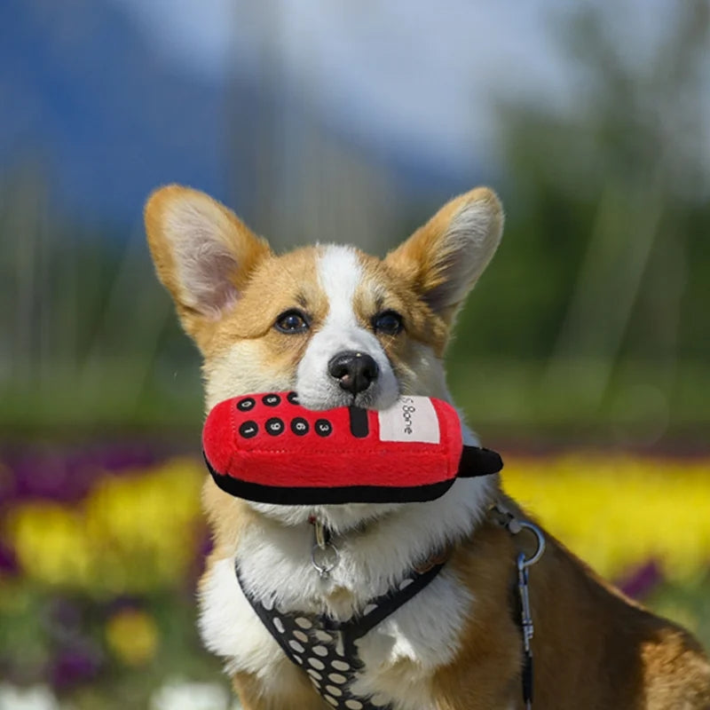 Juguete de peluche para mascotas con diseño de celular