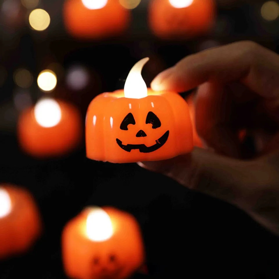 Luz LED Tipo Vela en Forma de Calabaza