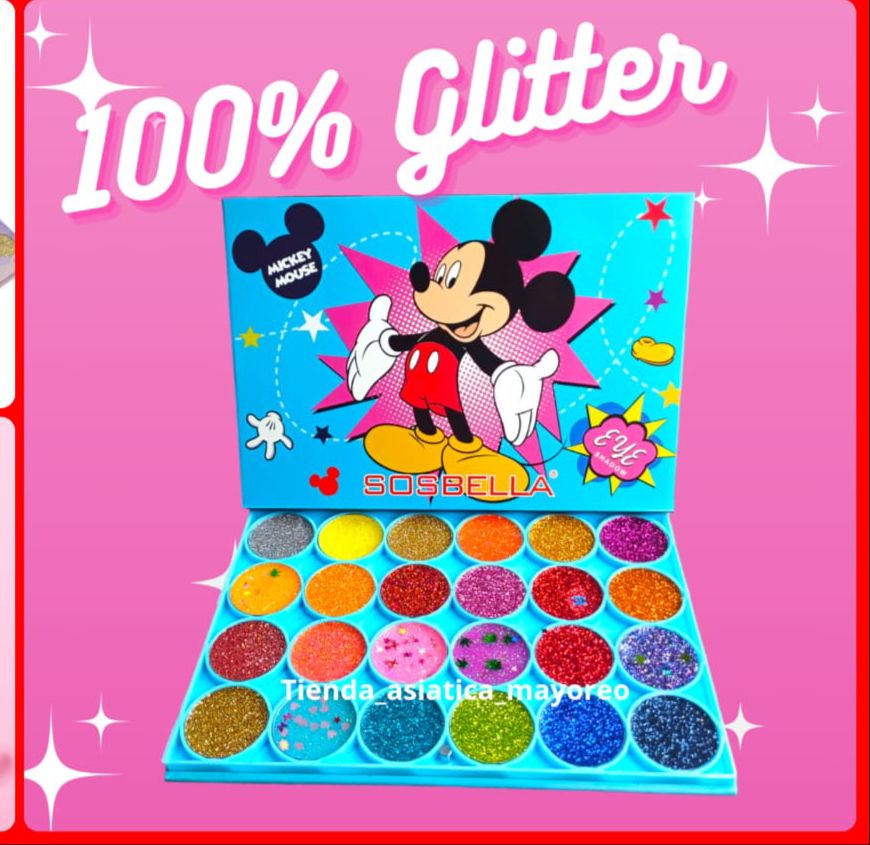 Paleta de Sombras 100% Glitter Mickey Stars SOSBELLA