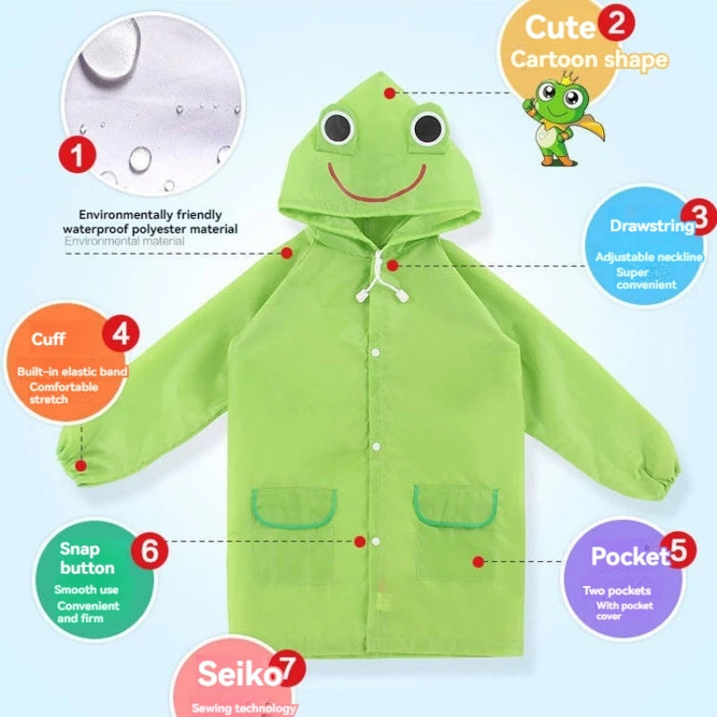 Impermeable infantil figuras kawaii variado