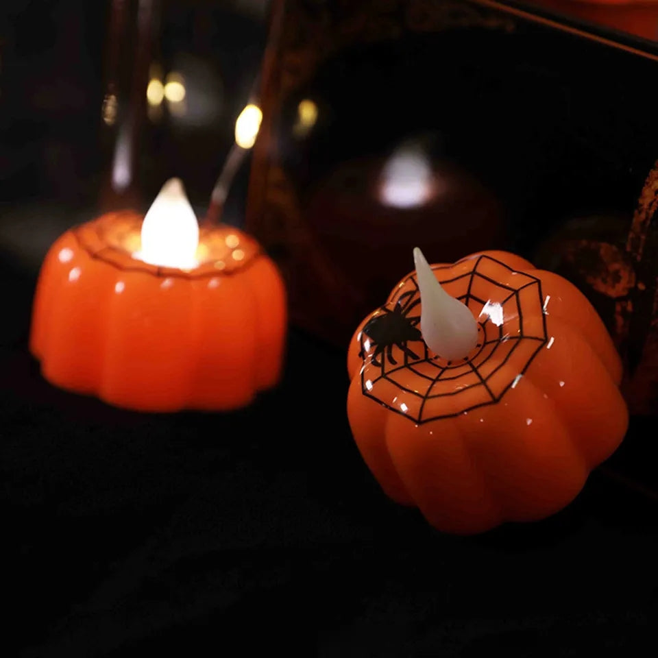 Luz LED Tipo Vela en Forma de Calabaza