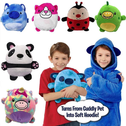 Peluche 2 en 1 cojín y sudadera kawaii variado