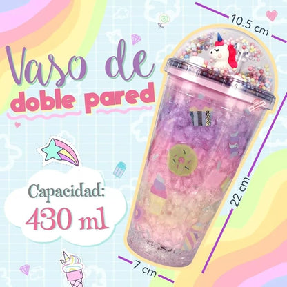 Vaso led confeti unicornio 🦄