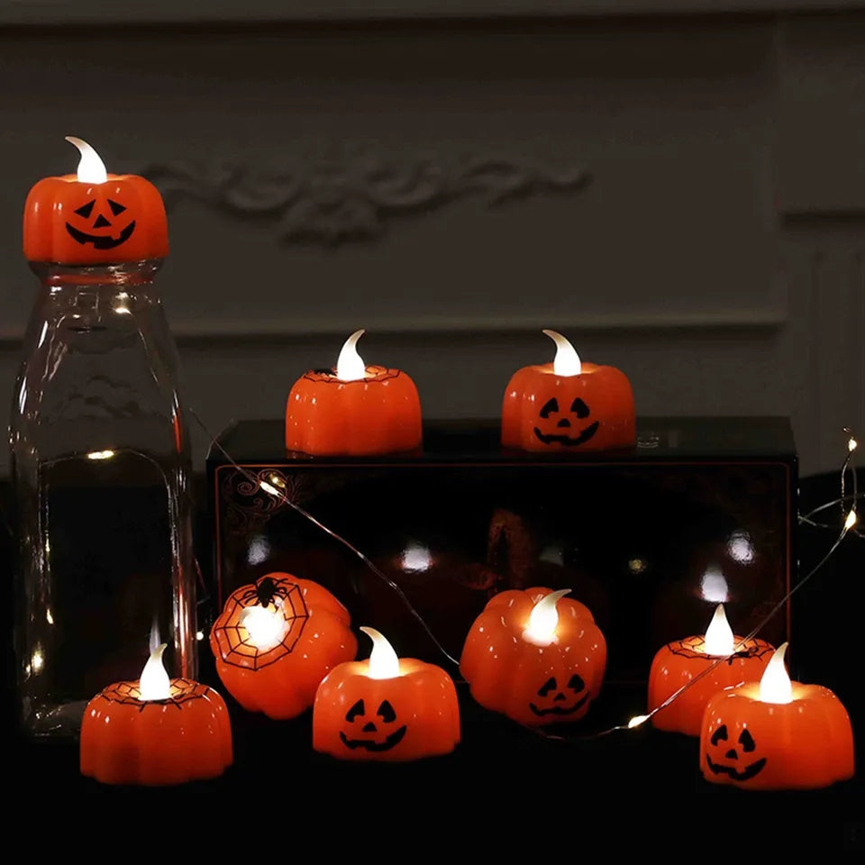 Luz LED Tipo Vela en Forma de Calabaza