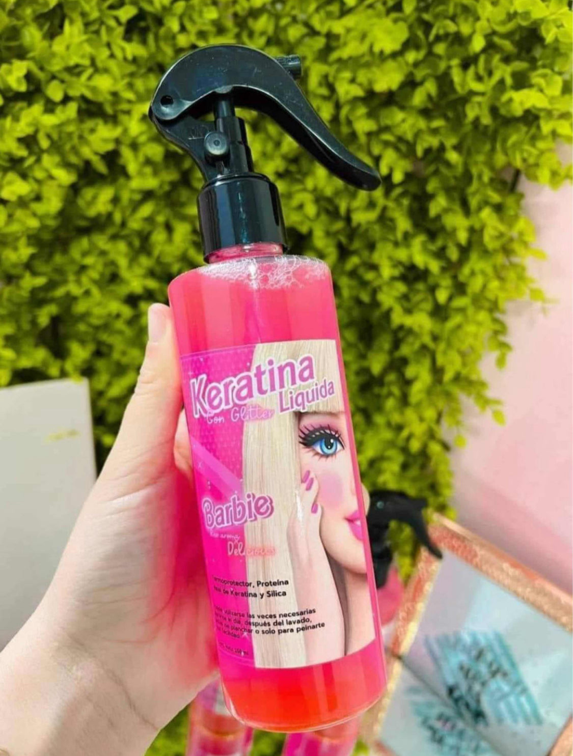 Keratina Termo Protectora para cabello Barbie con Glitter