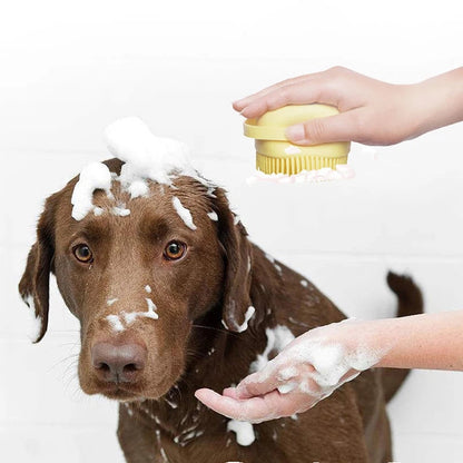 Cepillo de ducha de silicon con dispensador de shampoo para mascotas variado