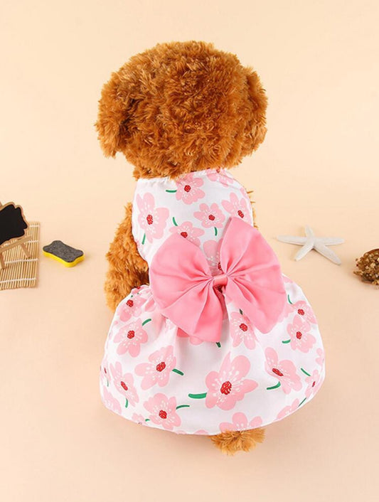 Vestido para mascotas con diseño de flores talla chica variado