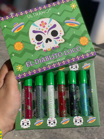 Set de Lipgloss Viva la Vida  Dia de Muertos 6pzs Variado