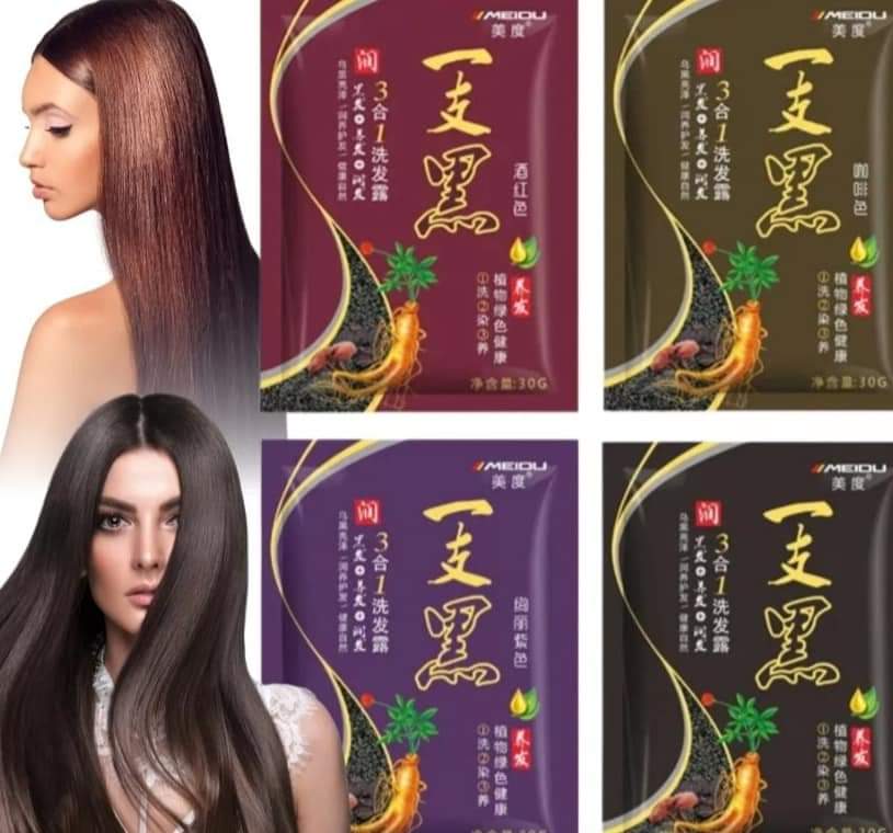 Tinte para Cabello con extracto de Ginseng Variado, tipo shampoo