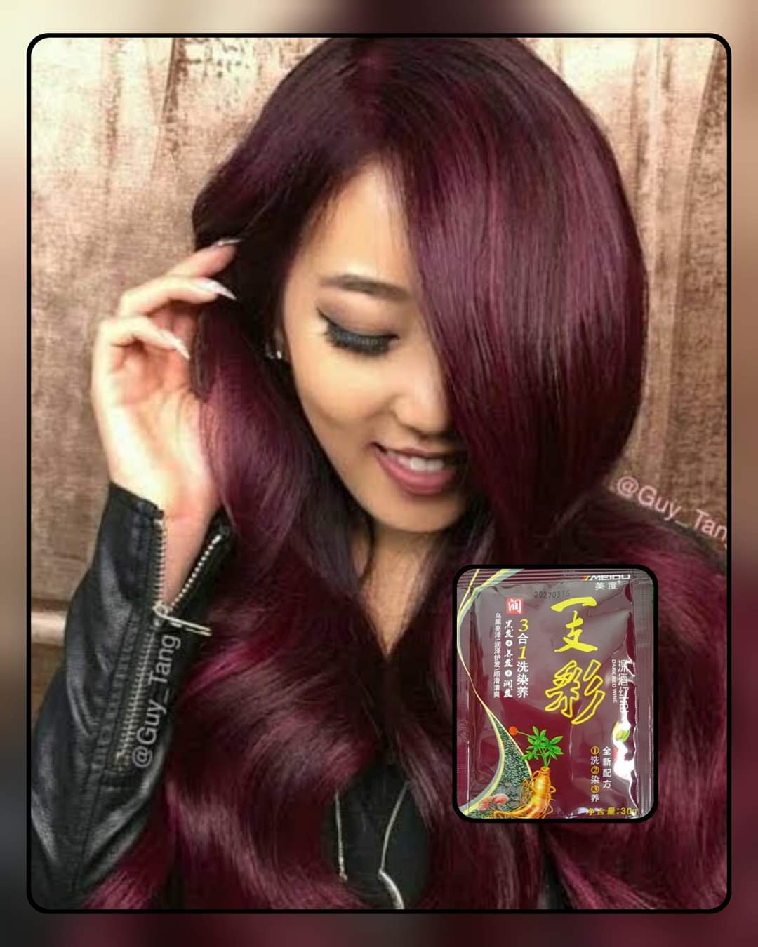 Tinte para Cabello con extracto de Ginseng Variado, tipo shampoo