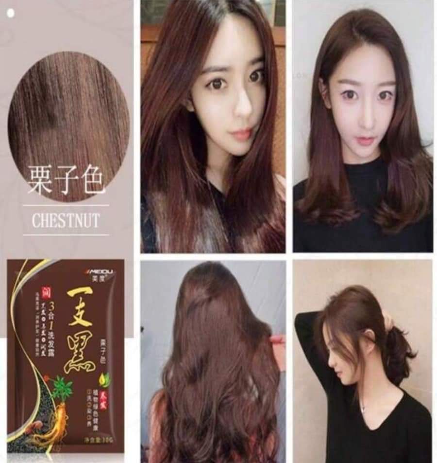 Tinte para Cabello con extracto de Ginseng Variado, tipo shampoo