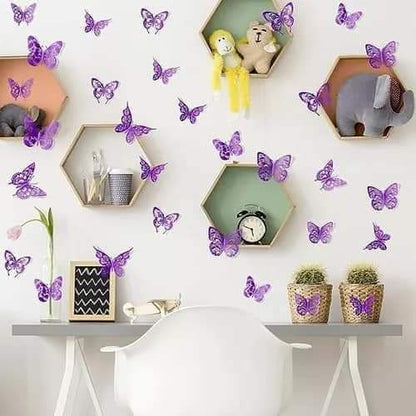 Mariposas 3d decorativa 12pzs variado