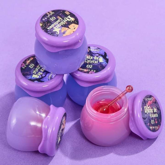 Caja con 12 Mascarilla para labios "Veneno de bruja " aromas frutales variado ULTRAMO
