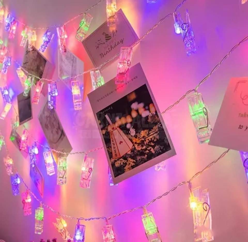 Serie Led Decorativa para Fotos en Forma de Pinzas 2mts de Pilas "AA"