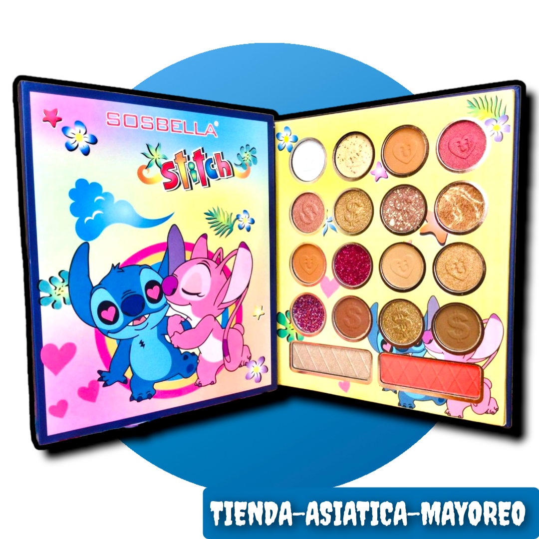 Paleta de Sombras Stitch + Rubor e Iluminador Variado