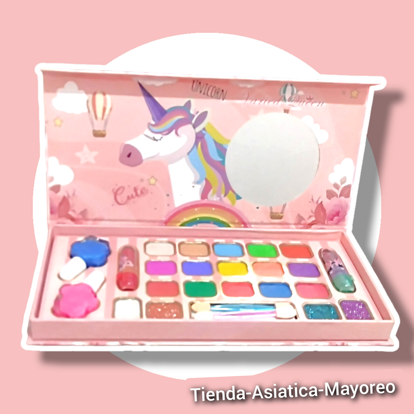 Set  de Maquillaje + Sombras + Lipgloss + Labial + Barniz Happy Unicorn Varied Queen