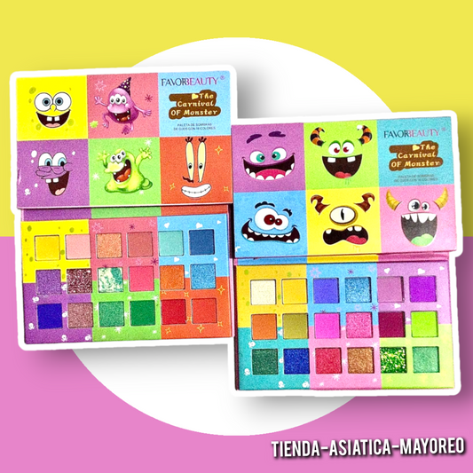 Paleta de Sombras 18 Tonos The Carnival of Monster Variada Favor Beauty