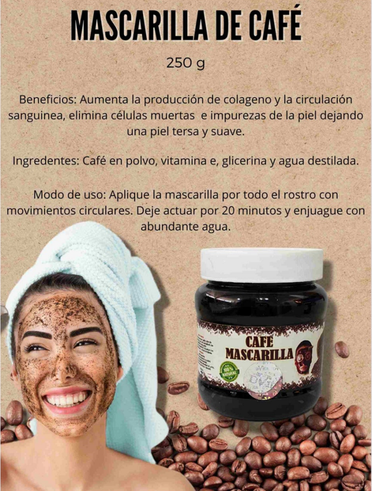 Mascarilla facial exfoliante de cafe DVITA