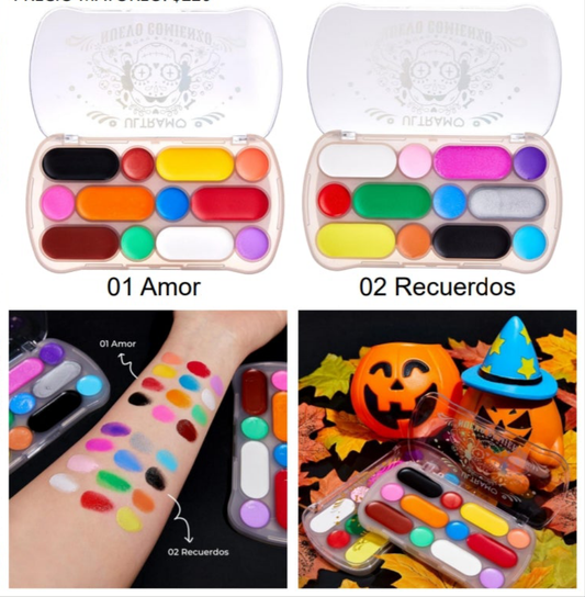 Caja con 6 paletas de pinturas faciales Nuevo comienzo ULTRAMO