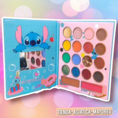 Paleta de Sombras Stitch + Rubor e Iluminador Variado