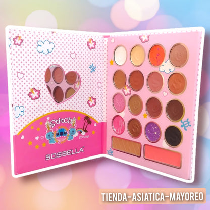 Paleta de Sombras Stitch + Rubor e Iluminador Variado