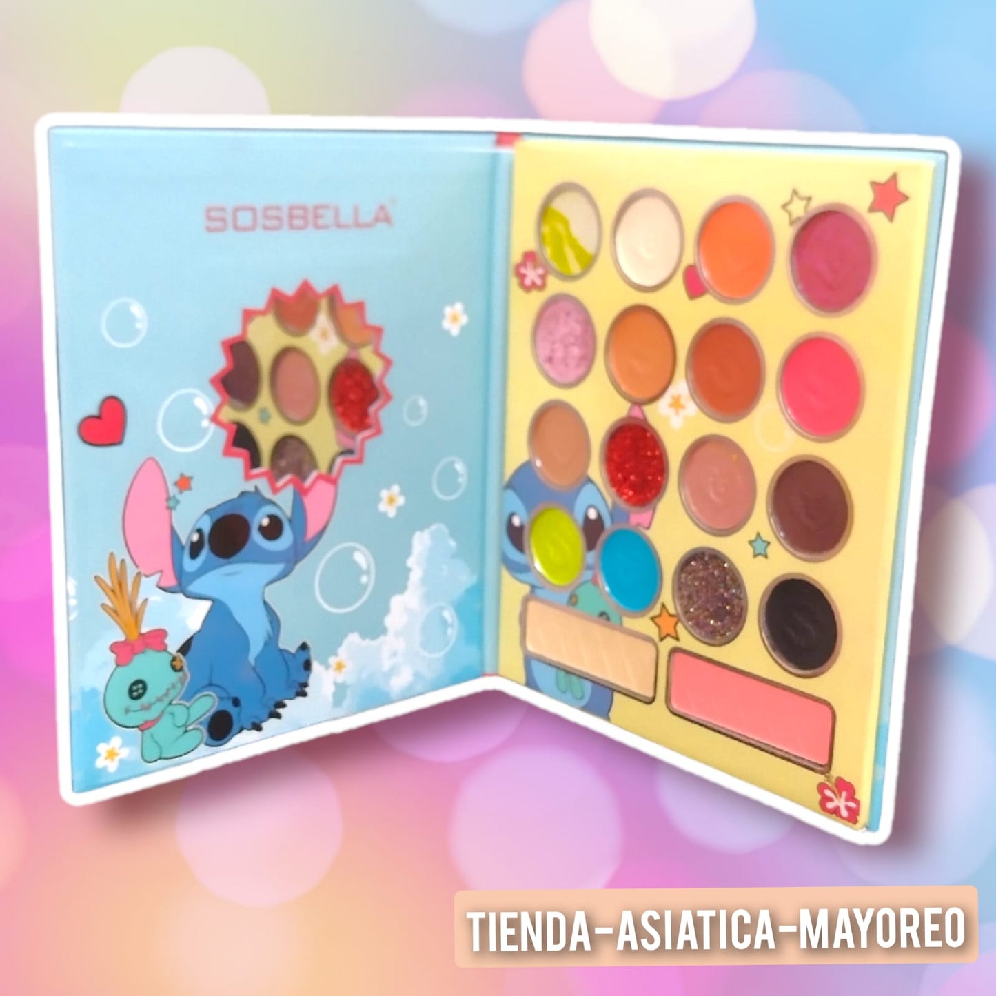 Paleta de Sombras Stitch + Rubor e Iluminador Variado