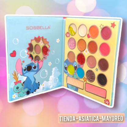 Paleta de Sombras Stitch + Rubor e Iluminador Variado