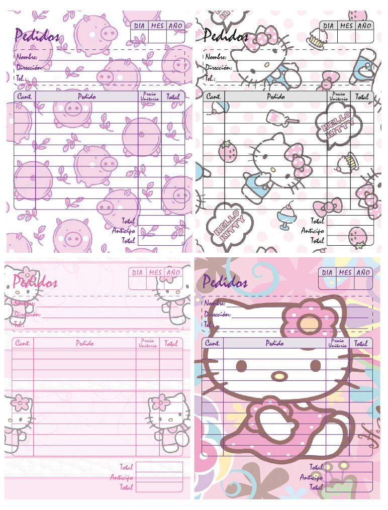 Block de Notas "Mis Pedidos" edicion Sanrio Variado 100 hojas