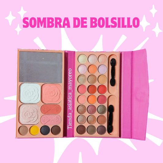 Box de Sombras+Iluminador+Rubor+Contorneador+Aplicadores Bella Variado